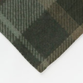 Earthy Green und Brown Tartan Fleecedecke (Ecke)