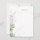 Earthy Green Watercolor Personalisierter Name Mitteilungskarte (Vorderseite)