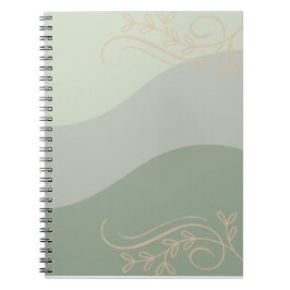 Earthy Green with Gold Accents Notebook – Natural  Notizblock