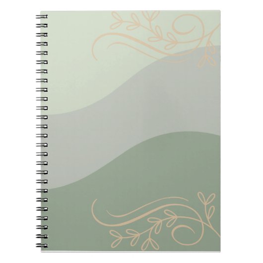 Earthy Green with Gold Accents Notebook – Natural Notizblock (Vorderseite)