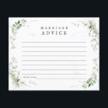 Earthy Greenery Watercolor Wedding Advice Card<br><div class="desc">Diese elegante und einfache Karte schmückt das schöne und zarte Aquarell. Das ist Teil meiner Sammlung "Earthy Greenery".</div>
