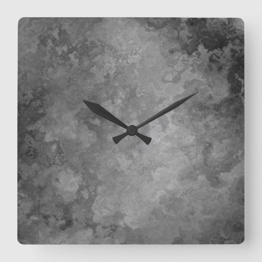Earthy Grey Falsch Stone Abstract Square Wall Cloc Quadratische Wanduhr (Vorderseite)