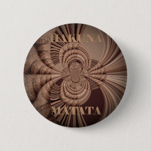 Earthy Hakuna Matata Art Print Button
