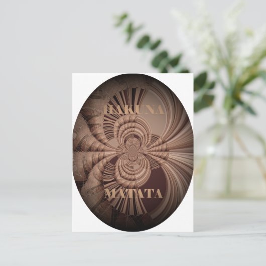 Earthy Hakuna Matata Art Print Postkarte (Stehend Vorderseite)