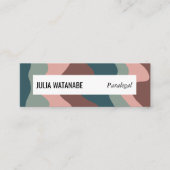 Earthy Handmade Wavy Strips w Social Icons Mini Visitenkarte (Vorderseite)