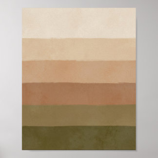 Earthy Horizon Stripes - Minimalistische Wall Art Poster