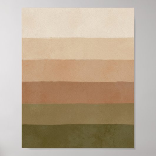 Earthy Horizon Stripes - Minimalistische Wall Art Poster (Vorne)