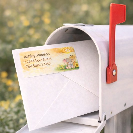 Earthy Jungle Sun Celebration Mark Adressaufkleber