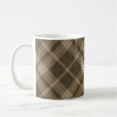 Earthy Kariert Monogram Initial Tartan Kaffeetasse (Links)