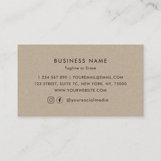 Earthy Kraft Custom Logo Business Applets Card Terminkarte (Rückseite)