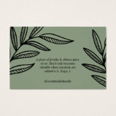 Earthy Leaf Jewelet Bracelet Display Card (Rückseite)