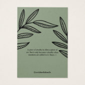 Earthy Leaf Jewelier Earring Display Card (Rückseite)