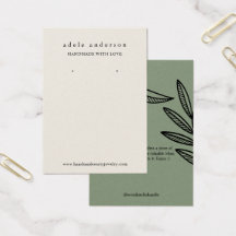 Earthy Leaf Jewelier Earring Display Card