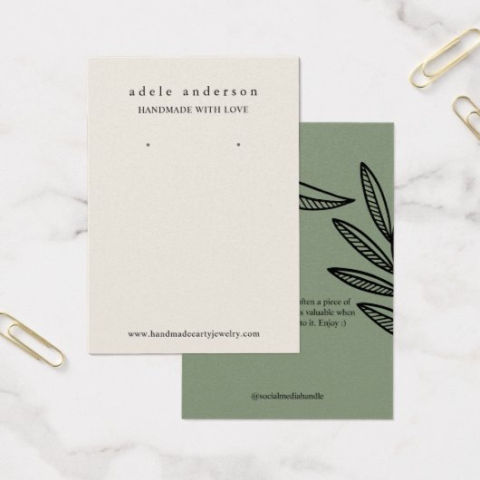 Earthy Leaf Jewelier Earring Display Card (Büro)