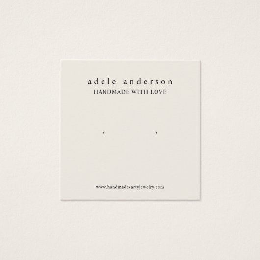 Earthy Leaf Juwelier Stud Earring Display Card (Vorderseite)