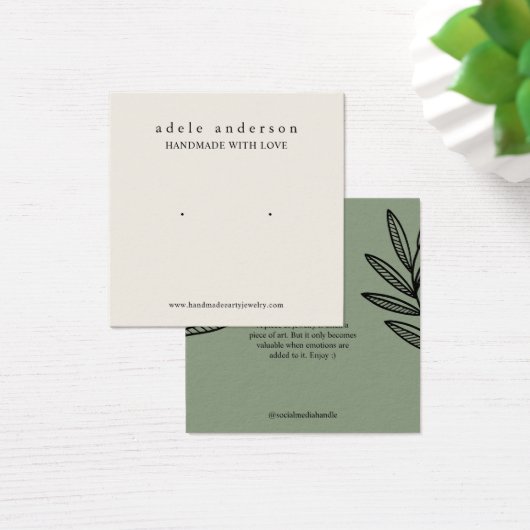 Earthy Leaf Juwelier Stud Earring Display Card (Schreibtisch)