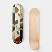Earthy Leaf Skateboard - Boho Minimalistisch Natur (Vorderseite)