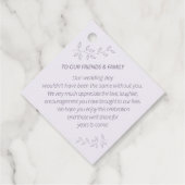Earthy Lila & Botanic Diamond Favor Tag Geschenkanhänger (Rückseite)