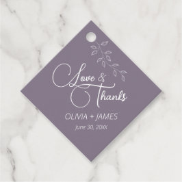 Earthy Lila & Botanic Diamond Favor Tag Geschenkanhänger