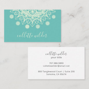 Earthy Lotus Blume Mandala Yoga Business Card Visitenkarte