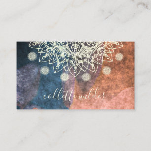 Earthy Lotus Blume Mandala Yoga Business Card Visitenkarte