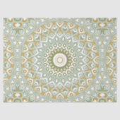 Earthy Mandala in Green, Gold und Soft Blue Seidenpapier (Vorderseite)