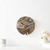 Earthy Marble Agate Gold Glitzer Glam #1 Runde Wanduhr (Zuhause)