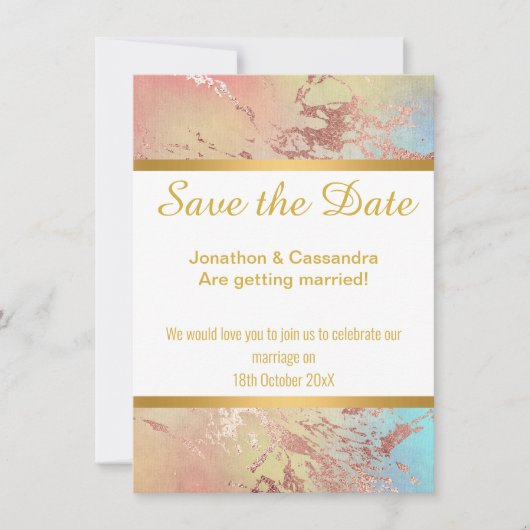 EARTHY MARBLE GOLD SAVE THE DATE (Vorderseite)