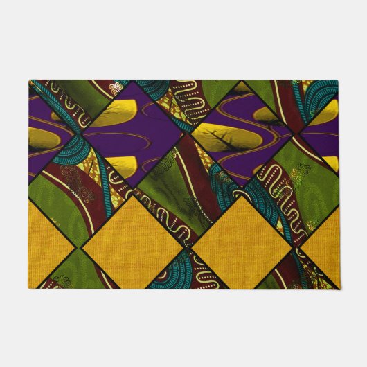 Earthy Mardi Gras African Print Fußmatte (Vorderseite)