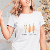 Earthy Merry and Bright Boho Christmas Tree Womens T-Shirt