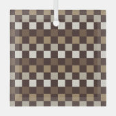 Earthy minerals checkerboard pattern ornament aus glas (Vorderseite)