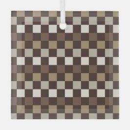 Earthy minerals checkerboard pattern ornament aus glas