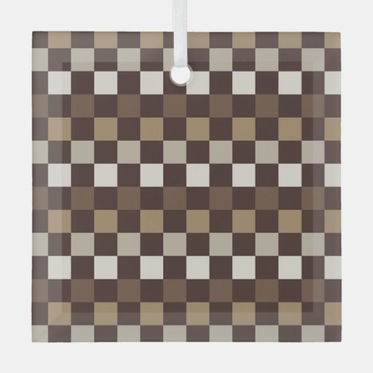 Earthy minerals checkerboard pattern ornament aus glas (Vorderseite)