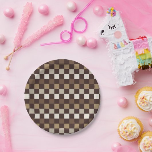 Earthy minerals checkerboard pattern pappteller (Party)