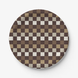 Earthy minerals checkerboard pattern pappteller