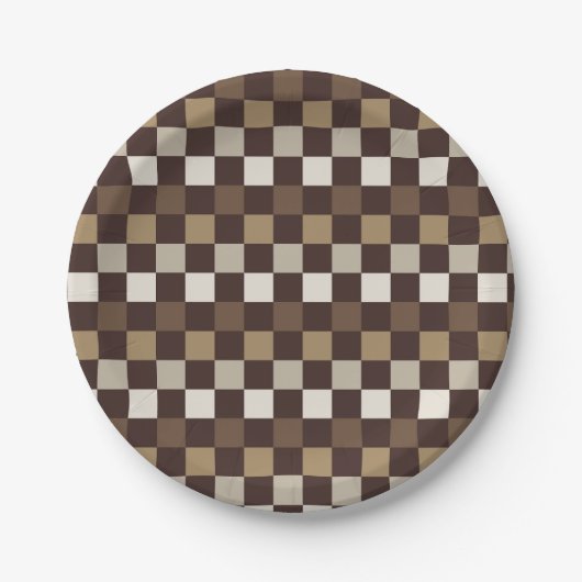 Earthy minerals checkerboard pattern pappteller (Vorderseite)