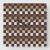Earthy minerals checkerboard pattern quadratische wanduhr (Vorderseite)