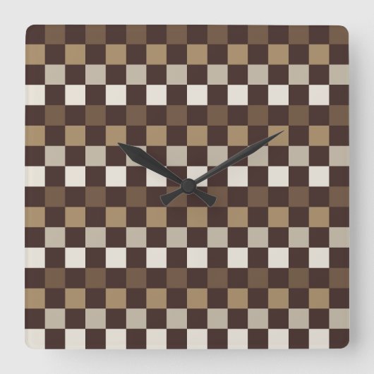 Earthy minerals checkerboard pattern quadratische wanduhr (Vorderseite)