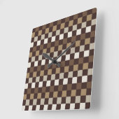 Earthy minerals checkerboard pattern quadratische wanduhr (Winkel)