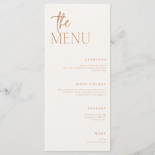 Earthy Minimal Menu Menükarte (Vorderseite)