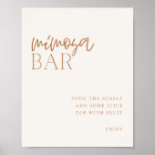Earthy Minimal Mimosa Bar Sign Poster (Vorne)