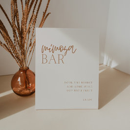 Earthy Minimal Mimosa Bar Sign Sockelschild