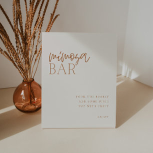 Earthy Minimal Mimosa Bar Sign Sockelschild