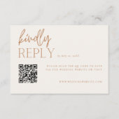 Earthy Minimal Wedding RSVP QR Code Enclosure Card Begleitkarte (Vorderseite)