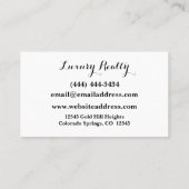 Earthy Minimalistisch Realtor Business Card Visitenkarte (Rückseite)