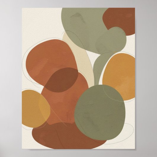 Earthy Minimalistische Abstrakt Art Poster (Vorne)