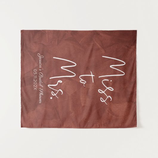 Earthy Miss zu Mrs. Custom Boho Bridal Wandteppich (Vorderseite (Horizontal))