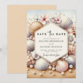 Earthy Modern Beach Wedding Save The Date (Vorne/Hinten)