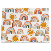 Earthy Modern Boho Rainbow and Sun Große Geschenktüte (Vorderseite)