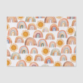 Earthy Modern Boho Rainbow and Sun Seidenpapier (Vorderseite)